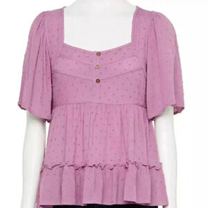 Rewind Short Sleeve Babydoll Top